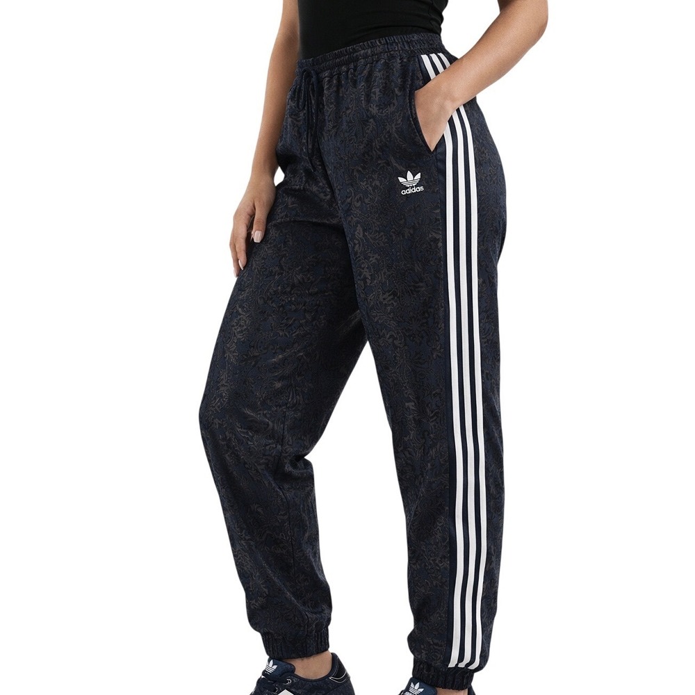 adidas Black Track Pants with White Stripes